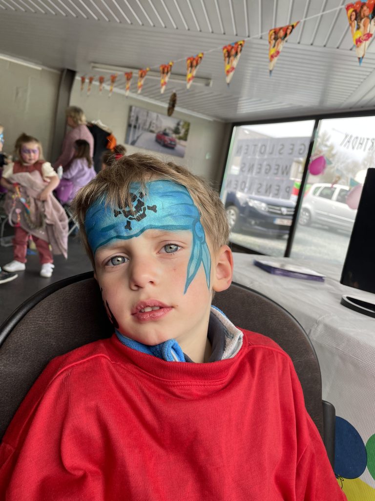 Grime Kindergrime Grimeren blauwe piraat