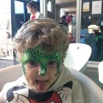 Grime Kindergrime Grimeren glitter glittertattoo dino jongen